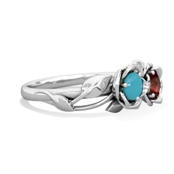 Turquoise Rose Garden 14K White Gold ring R5510