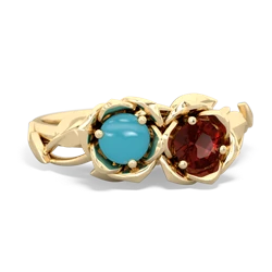 Turquoise Rose Garden 14K Yellow Gold ring R5510