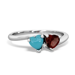 Turquoise Sweethearts 14K White Gold ring R5260