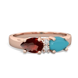 Turquoise Pear Bowtie 14K Rose Gold ring R0865