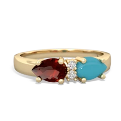 Turquoise Pear Bowtie 14K Yellow Gold ring R0865