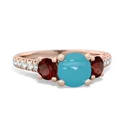 Turquoise Pave Trellis 14K Rose Gold ring R5500