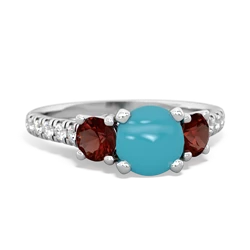 Turquoise Pave Trellis 14K White Gold ring R5500