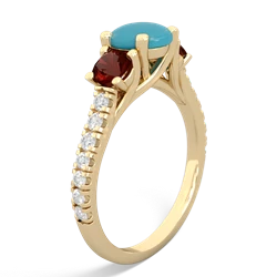 Turquoise Pave Trellis 14K Yellow Gold ring R5500