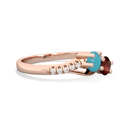 Turquoise Infinity Pave Two Stone 14K Rose Gold ring R5285