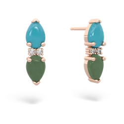 Turquoise Bowtie Drop 14K Rose Gold earrings E0865