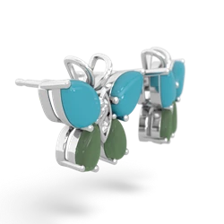 Turquoise Butterfly 14K White Gold earrings E2215