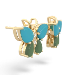 Turquoise Butterfly 14K Yellow Gold earrings E2215