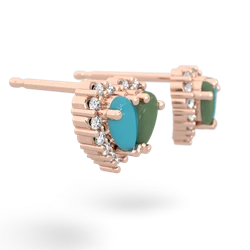 Turquoise Halo 14K Rose Gold earrings E7008