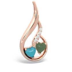 Turquoise Keepsake Curves 14K Rose Gold pendant P5450