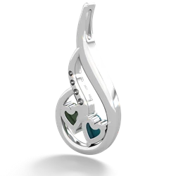 Turquoise Keepsake Curves 14K White Gold pendant P5450