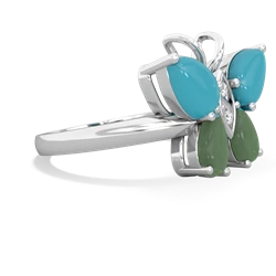 Turquoise Butterfly 14K White Gold ring R2215