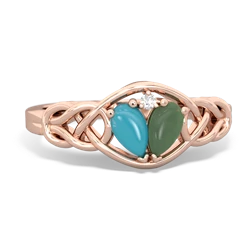 Turquoise Celtic Love Knot 14K Rose Gold ring R5420