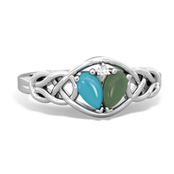Turquoise Celtic Love Knot 14K White Gold ring R5420