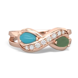 Turquoise Diamond Infinity 14K Rose Gold ring R5390