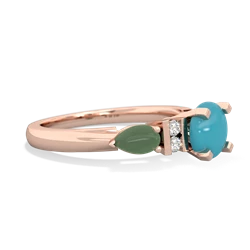 Turquoise 6Mm Round Eternal Embrace Engagement 14K Rose Gold ring R2005