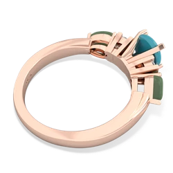 Turquoise 6Mm Round Eternal Embrace Engagement 14K Rose Gold ring R2005