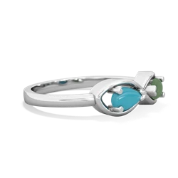 Turquoise Infinity 14K White Gold ring R5050