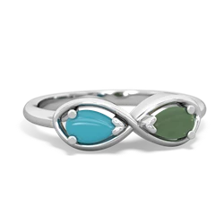 Turquoise Infinity 14K White Gold ring R5050