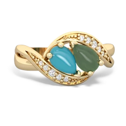 Turquoise Summer Winds 14K Yellow Gold ring R5342