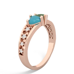 Turquoise Heart To Heart 14K Rose Gold ring R3342