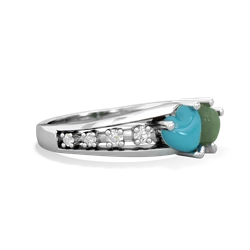 Turquoise Heart To Heart 14K White Gold ring R3342