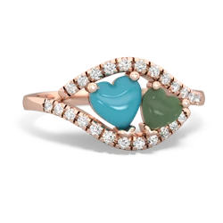 Turquoise Mother And Child 14K Rose Gold ring R3010