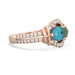 Turquoise Art-Deco Keepsake 14K Rose Gold ring R5630