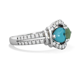 Turquoise Art-Deco Keepsake 14K White Gold ring R5630