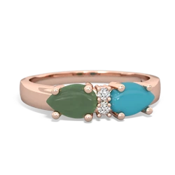 Turquoise Pear Bowtie 14K Rose Gold ring R0865