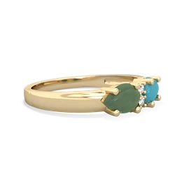 Turquoise Pear Bowtie 14K Yellow Gold ring R0865