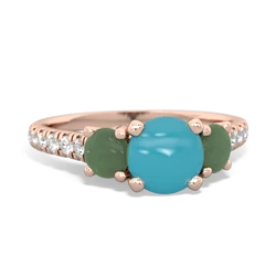 Turquoise Pave Trellis 14K Rose Gold ring R5500