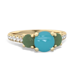 Turquoise Pave Trellis 14K Yellow Gold ring R5500