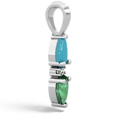 Turquoise Bowtie Drop 14K White Gold pendant P0865