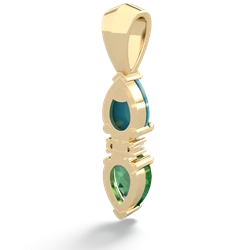 Turquoise Bowtie Drop 14K Yellow Gold pendant P0865