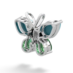 Turquoise Butterfly 14K White Gold pendant P2215