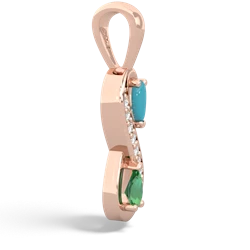 Turquoise Diamond Infinity 14K Rose Gold pendant P5390