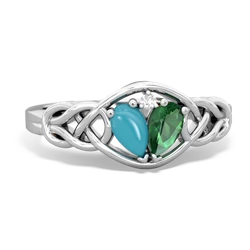 Turquoise Celtic Love Knot 14K White Gold ring R5420