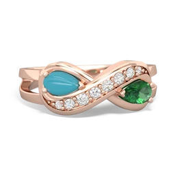 Turquoise Diamond Infinity 14K Rose Gold ring R5390