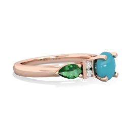 Turquoise 6Mm Round Eternal Embrace Engagement 14K Rose Gold ring R2005