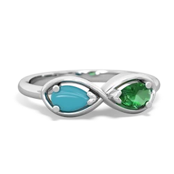 Turquoise Infinity 14K White Gold ring R5050