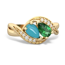 Turquoise Summer Winds 14K Yellow Gold ring R5342