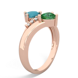 Turquoise Heart To Heart 14K Rose Gold ring R2064