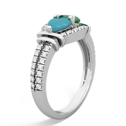 Turquoise Art-Deco Keepsake 14K White Gold ring R5630