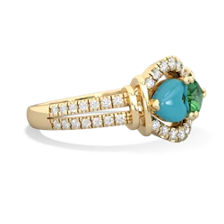 Turquoise Art-Deco Keepsake 14K Yellow Gold ring R5630