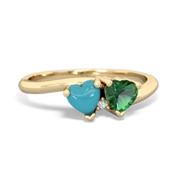 Turquoise Sweethearts 14K Yellow Gold ring R5260