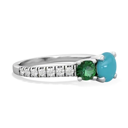 Turquoise Pave Trellis 14K White Gold ring R5500