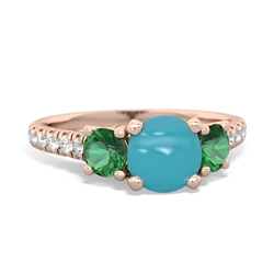 Turquoise Pave Trellis 14K Rose Gold ring R5500