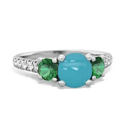 Turquoise Pave Trellis 14K White Gold ring R5500