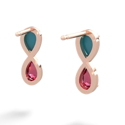 Turquoise Infinity 14K Rose Gold earrings E5050